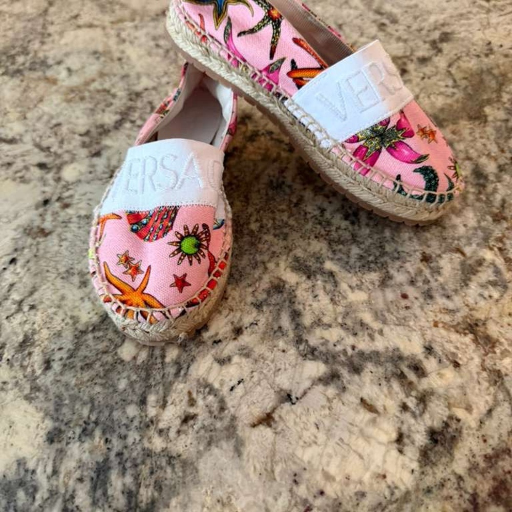 Versace Pink Patterned Espadrilles